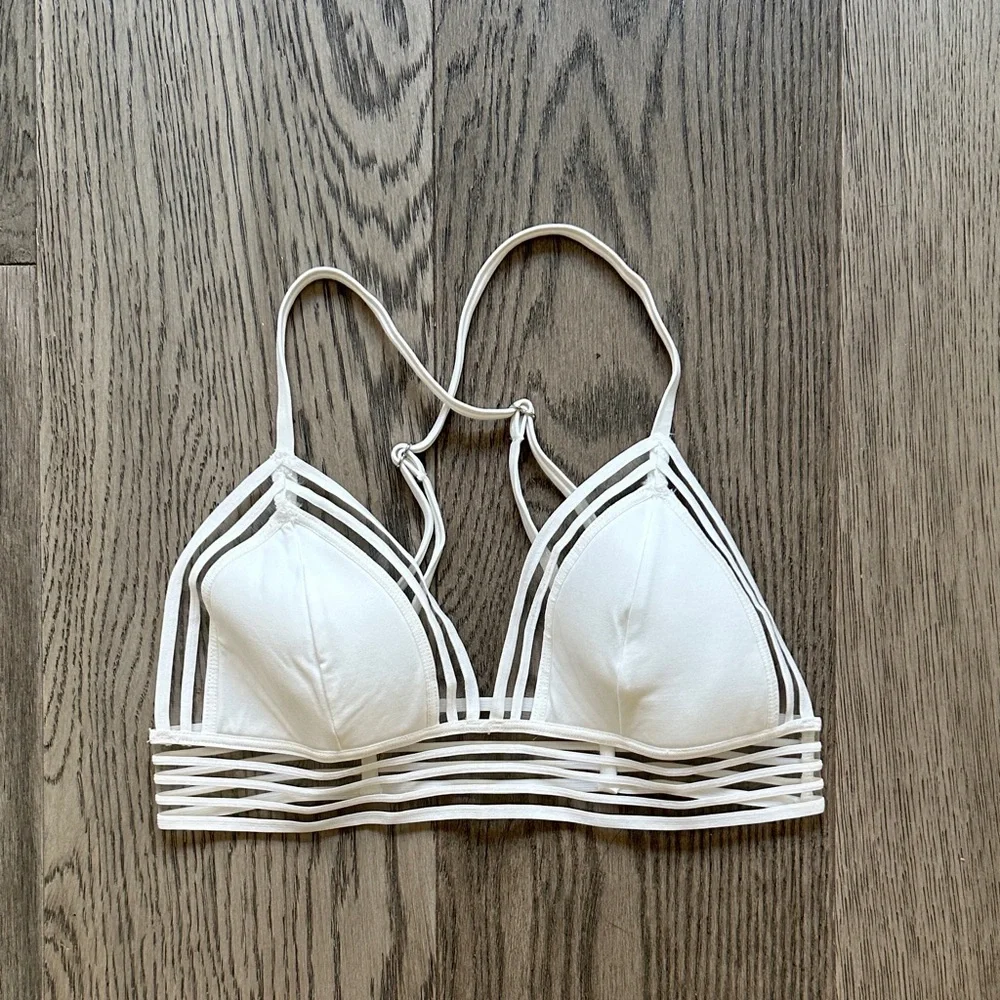 NWOT White Mesh Bikini Top